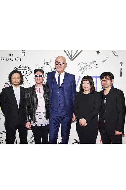 日本人アーティスト（塩田千春、真鍋大度、Mr.）<br>Courtesy of Getty Images for Gucci
