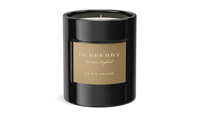 <strong>バーバリー ホーム キャンドル</strong><br /> 「デューイーグラス」<br /> 価格｜全６種 各1万2500円（税抜）<br /> 容量｜240g / 燃焼時間 約４０時間<br />