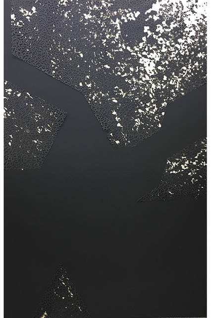 市川孝典/untitled(wood land)/2015-2016/</br>burnt paper, collage/H1550mmxW1050mm</br>©Kosuke Ichikaw