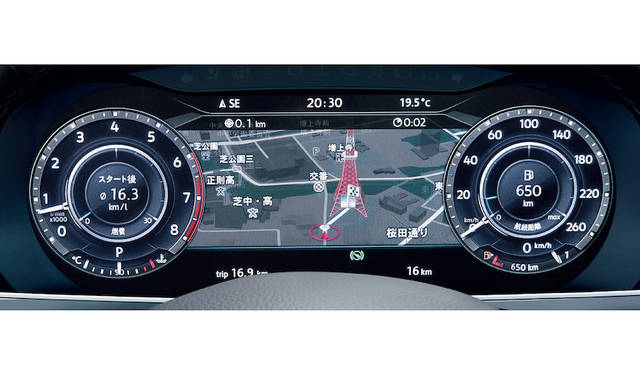 デジタルメータークラスター(Highline、R-Lineに標準装備)