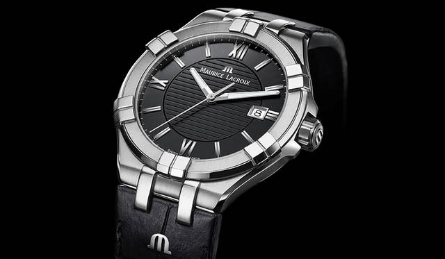 ベゼルおよびラグに用いたツイン・ブロックがアイキャッチ。ケースに表情を生み出し、輝きの濃淡を生み出している。ストラップにはイニシャルの“m”を配置。ブランド草創期のディテールを踏襲したリバイバルデザインだ。