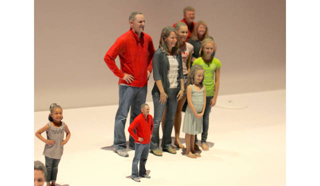 キャノンのブースにて。ニューヨークを本拠とするソリディフィ社とのコラボレーションにより、カスタムメイドの３Dフィギュア製作を実演。