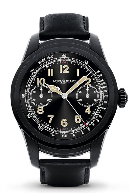 <strong>Montblanc Summit</strong><br /> 2017年5月発売予定<br /> <br /> ブラックPVD加工SSケース（9万8000円～10万8000円）<br /> ※価格はすべて税別。選択するストラップによって価格が異なる。