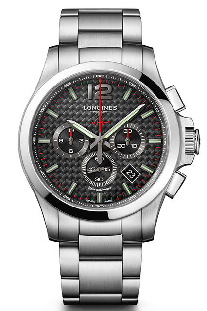1984年にスタートした高精度クォーツウォッチ「ロンジン コンクエスト V.H.P.」の歴史と伝説を受け継ぐ、年差±5秒という時計界で最高峰のクォーツウォッチ コレクション。V.H.P.は「Very High Presision（超高精度）」の略。ケース径は42mm。SSケース＆ブレスレット。5気圧防水。19万6000円（税別）。今秋発売予定。
