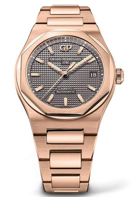 <strong>ロレアート 38mm</strong><br /> <br /> ムーブメント｜自動巻き（Cal.GP03300）<br /> ケース素材｜18PG <br /> ケース径｜38mm<br /> ストラップ｜18KPG <br /> ケースバック｜シースルー<br /> 防水｜5気圧<br /> 価格｜370万円（税別）