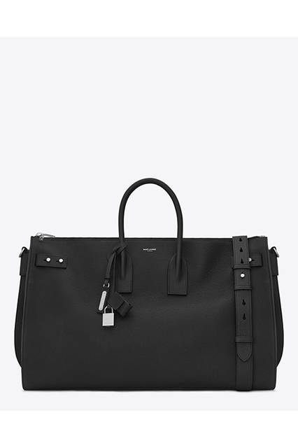 DUFFLE 48 SAC DE JOUR SOUPLE IN BLACK GRAINED LEATHER