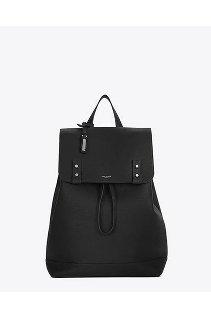 BACKPACK SAC DE JOUR SOUPLE IN BLACK GRAINED LEATHER