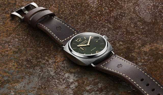 <strong>ラジオミール エイトデイズ チタニオ-45mm</strong><br> ムーブメント｜手巻き（P.2002/9キャリバー）<br> パワーリザーブ｜192時間<br> ケース素材｜チタン（サテン仕上げ）<br> ケース径｜45mm<br> 防水｜10気圧<br> 価格｜128万円（税別）