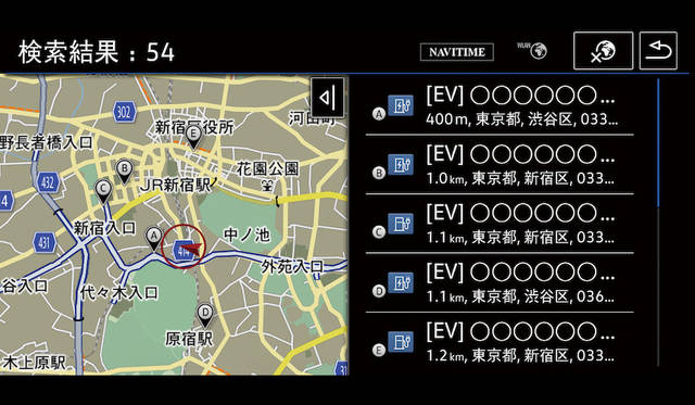 テレマティクス機能“Guide & Inform”充電ステーション画面