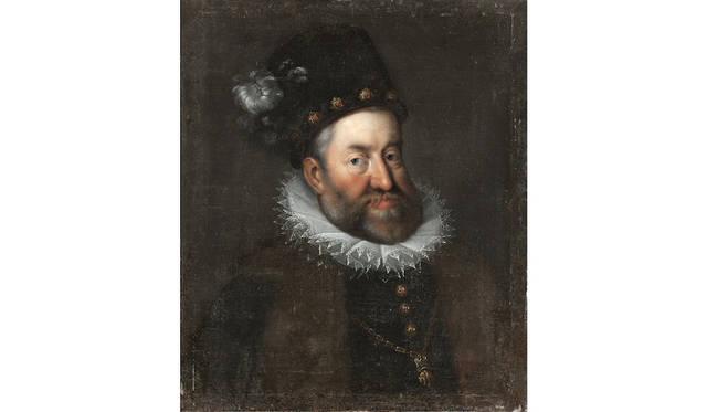 ハンス・フォン・アーヘン作のコピー 《ハプスブルク家、神聖ローマ帝国皇帝ルドルフ２世の肖像》 1600 年前後、油彩・キャンヴァス、スコークロステル城、スウェーデン Skokloster Castle, Sweden