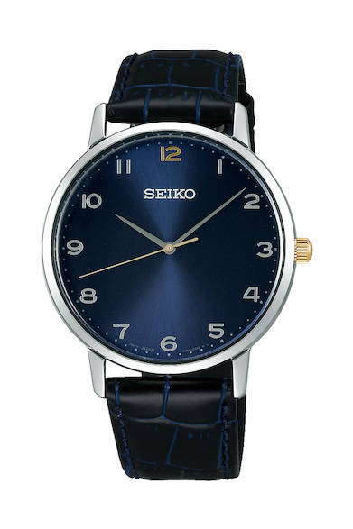 <strong>セイコー ゴールドフェザー デザイン復刻モデル＜2017 クリスマス 限定＞</strong><br><br>  Ref.｜SCXP079<br> ムーブメント｜クオーツ（Cal.7N01）<br> ケース素材｜SS<br> ケース径｜38mm<br> ストラップ素材｜カーフ（クロコダイル調／ネイビー）<br> ダイアル｜ネイビー<br> 防水｜3気圧<br> 価格｜2万2000円（税別）<br> 限定数｜各700本<br>