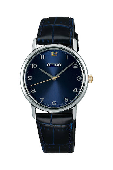 <strong>セイコー ゴールドフェザー デザイン復刻モデル＜2017 クリスマス 限定＞</strong><br><br>  Ref.｜SCXP089<br> ムーブメント｜クオーツ（Cal.7N01）<br> ケース素材｜SS<br> ケース径｜30mm<br> ストラップ素材｜カーフ（クロコダイル調／ネイビー）<br> ダイアル｜ネイビー<br> 防水｜3気圧<br> 価格｜2万2000円（税別）<br> 限定数｜各700本<br>