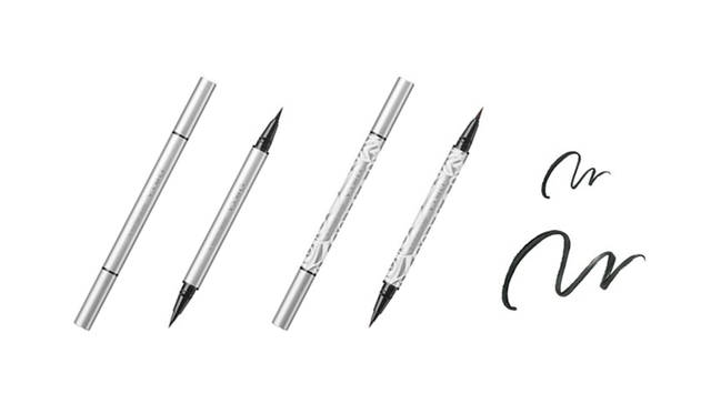 <strong>キッカ リキッドアイライナーW</strong><br> 漆黒アイラインが、濃いまつ毛の生え際になりすます、Wエンドの「まつ毛エクステライナー」。ニュアンスのある色と自然な艶で、瞳の印象を際立たせる。時間が経ってもにじみにくく、美しい仕上がりが長続きする。<br>全2色（内限定1種）<br>価格｜4500円（税抜）<br>【リフィル】<br>全1色（01のみ）<br>価格｜1800円（税抜）