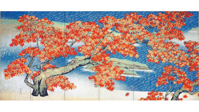 <strong>《紅葉》（左隻）</strong><br>横山大観　1931年　足立美術館<br>東京展：5月8日～5月27日　　京都展：6月8日～7月1日