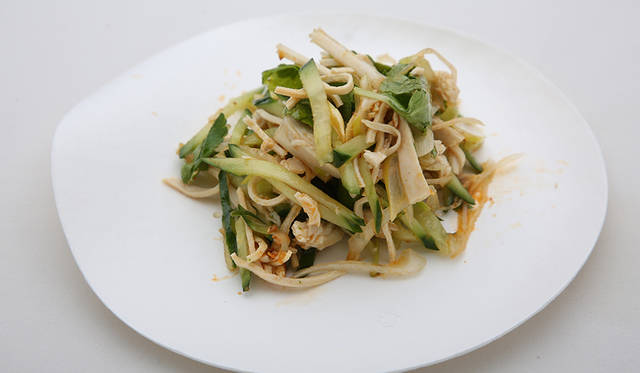 押し豆腐の和えもの