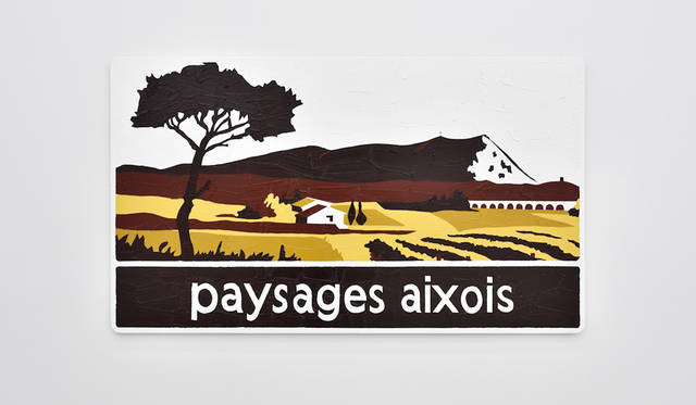 PAYSAGES AIXOIS 2014 年 道路標識にアクリル絵具 140 x 240 cm © Adagp, Paris 2018
