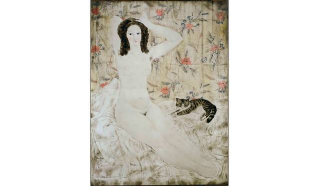 藤田嗣治　《タピスリーの裸婦》 1923年 油彩・カンヴァス 京都国立近代美術館蔵 © Fondation Foujita / ADAGP, Paris & JASPAR, Tokyo, 2017 E2833