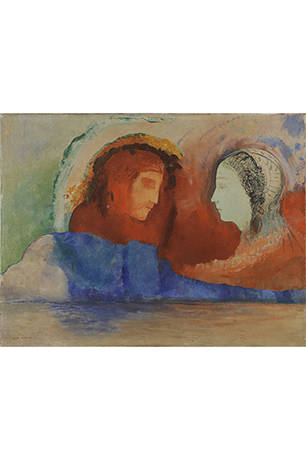 《ダンテとベアトリーチェ》1914年頃 油彩／カンヴァス 上原美術館蔵