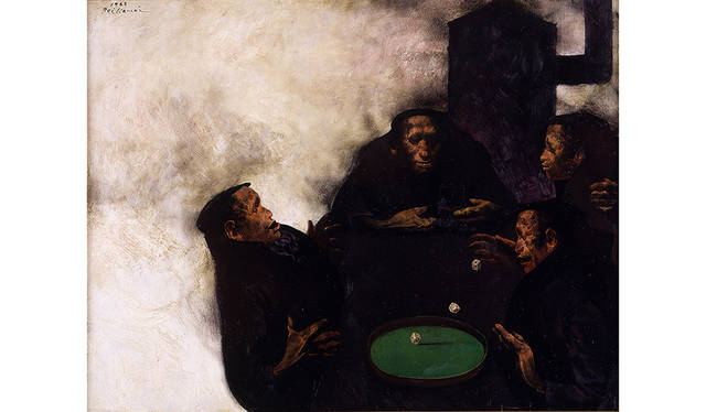 鴨居玲《静止した刻》1968年