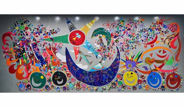 香取慎吾作品の一部。日本財団パラリンピックサポートセンターオフィスの壁画