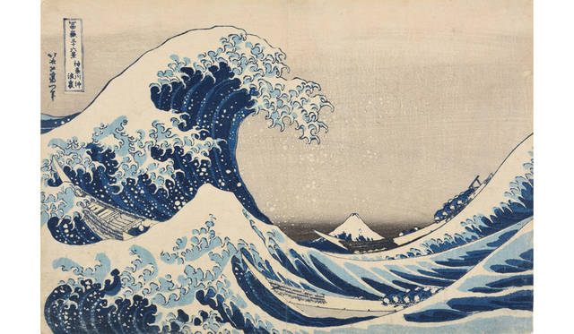 葛飾北斎「冨嶽三十六景　神奈川沖浪裏」大判　天保初期（1830-34）頃　島根県立美術館（新庄コレクション）　（展示期間2月21日（木）～3月24日（日）※1月17日（木）～2月18日（月）は日本浮世絵博物館の作品を展示）