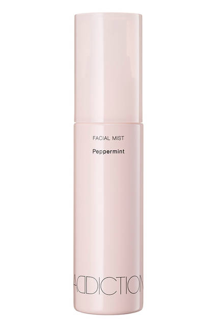<strong>アディクション　フェイシャルミスト</strong><br>Peppermint<sup>※限定製品</sup><br>天然精油｜ペパーミント配合<br>容量｜50mL<br>価格｜2800円（税抜）