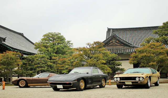 ランボルギーニミウラ(左)、イスレロ(中)、エスパーダ（右)