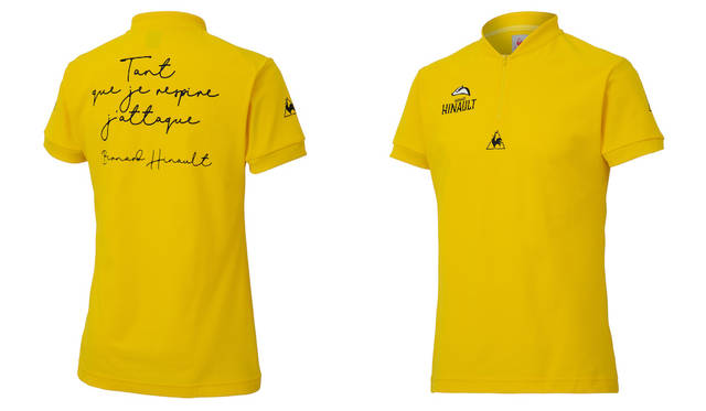 右胸にはイノー氏の愛称である”ブルターニュの穴熊”の、アナグマイラストを、背面にはイノー氏の名言「Tant que je respire j'attaque ～呼吸をしている限り、私はアタックし続ける」がプリントされている