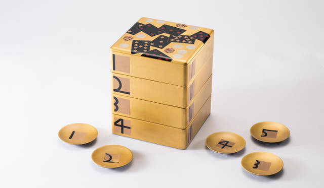 [カジノ重箱][数字柄 小皿]服部一成×川連漆器