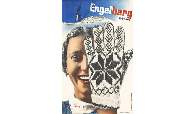 ヘルベルト・マター 《「エンゲルベルク・スキー場」ポスター》 1935、竹尾ポスターコレクション