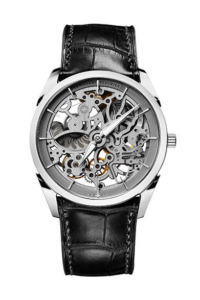 <strong>トンダ 1950 スケルトン</strong><br/>ケース｜18KWG<br/>直径｜39mm<br/>厚さ｜7.8mm<br/>ムーブメント｜自動巻き（Cal.PF705）<br/>ストラップ｜アリゲーター<br/>防水性｜30ｍ<br/>発売時期｜2015年春予定<br/>税込予価｜533万2500円<br/><br/>パルミジャーニ・フルリエ・ディストリビューション・ジャパン<br/>Tel.03-5413-5745<br/>http://www.parmigiani.ch/<br/>