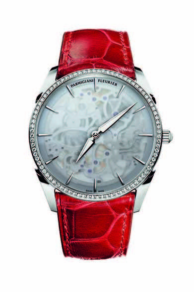 <strong>トンダ 1950 スケルトン</strong><br/> ケース｜18KRG<br/> 直径｜39mm<br/> 厚さ｜7.8mm<br/> ムーブメント｜自動巻き（Cal.PF705）<br/> ストラップ｜アリゲーター<br/> 防水性｜30ｍ<br/> 発売時期｜2015年春予定<br/>税込予価｜533万2500円<br/><br/> パルミジャーニ・フルリエ・ディストリビューション・ジャパン<br/> Tel.03-5413-5745<br/>http://www.parmigiani.ch/<br/>