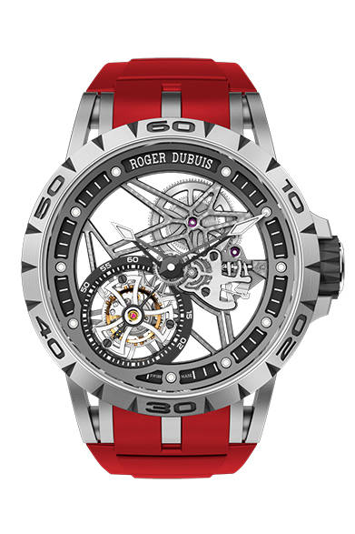 <strong>エクスカリバー オートマティック スケルトン</strong></br> ケース｜18Kローズゴールド</br> 直径｜42mm</br> 厚さ｜11.44mm</br> ムーブメント｜自動巻き（Cal.RD820SQ）</br> ストラップ｜アリゲーター</br> 防水性｜30ｍ</br> 発売時期｜今冬予定</br> 税抜予価｜956万8800円</br></br>  ロジェ・デュブイ</br> Tel. 03-3288-6640</br> http://www.rogerdubuis.com/<br/>