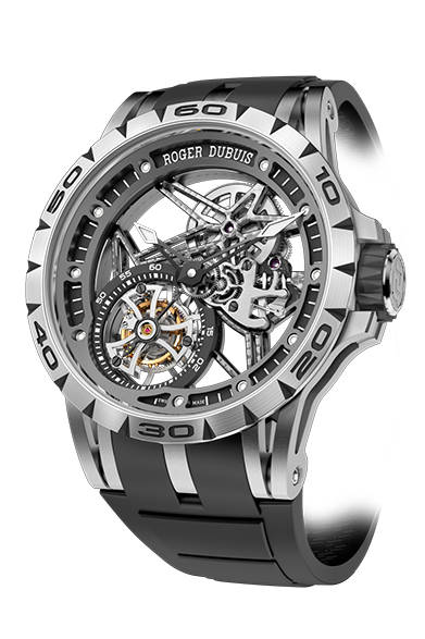 <strong>エクスカリバー オートマティック スケルトン</strong></br> ケース｜18Kローズゴールド</br> 直径｜42mm</br> 厚さ｜11.44mm</br> ムーブメント｜自動巻き（Cal.RD820SQ）</br> ストラップ｜アリゲーター</br> 防水性｜30ｍ</br> 発売時期｜今冬予定</br> 税抜予価｜956万8800円</br></br>  ロジェ・デュブイ</br> Tel. 03-3288-6640</br> http://www.rogerdubuis.com/<br/>