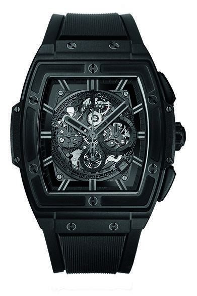 <strong>スピリット オブ ビッグ・バン オールブラック</strong><br/>ケース｜セラミック<br/>サイズ｜縦51×横45mm<br/>ムーブメント｜自動巻き（Cal.HUB4700）<br/>ストラップ｜ラバー<br/>防水性｜100ｍ<br/>発売時期｜今夏予定<br/>税込予価｜286万2000円<br/><br/>LVMH ウォッチ・ジュエリー ジャパン ウブロ<br/>Tel. 03-3263-9566<br/>http://www.hublot.com/<br/>