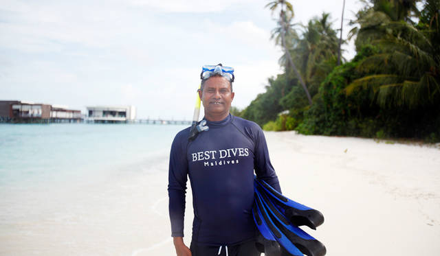 今回指導に当たってくれたのは、海の男という言葉がぴったりのモルディビアン、アーマッド・ゴーシムさん