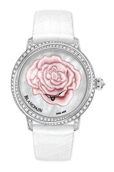 <strong>「セント バレンタイン 2015」レディスウォッチ<strong> <br>限定数｜世界14本限定 <br>価格｜470万円（税抜き）<br>ケース直径｜36.8mm<br><br>ブランパン ブティック銀座<br>Tel. 03-6254-7233