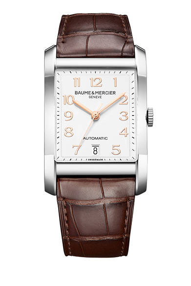 <strong>ハンプトン オートマティック</strong><br/>ケース｜ステンレススチール<br/>サイズ｜縦47×横31mm<br/>厚さ｜10mm<br/>ムーブメント｜自動巻（Cal.2892-A2ベース）<br/>機能｜日付表示<br/>ストラップ｜アリゲーター<br/>防水性｜5気圧<br/>発売時期｜4月予定<br/>税込予価｜29万1600円<br/><br/>ボーム＆メルシエ<br/>Tel. 03-3288-6335<br/>http://www.baume-et-mercier.jp/<br/>