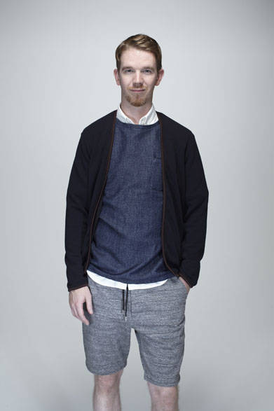 パイピングカーディガン1万2312円、ロングスリーブ BDシャツ1万6200円、ショーツ1万9440円