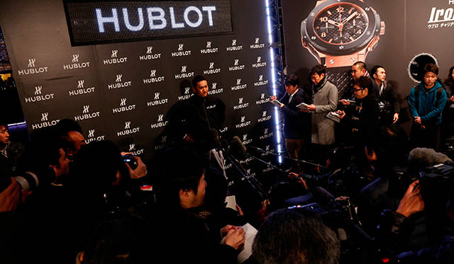 田中将大選手は、ウブロ・ ファミリーの一員になった喜びを報道陣に語った。