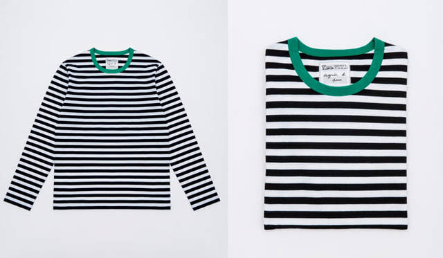 「agnès b. pour adam et ropé」　ボーダーロングスリーブ（HOMME）1万3500円、（FEMME）1万2960円