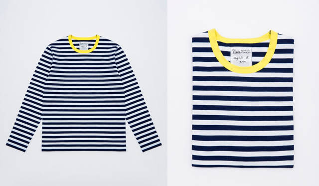 「agnès b. pour adam et ropé」　ボーダーロングスリーブ（HOMME）1万3500円、（FEMME）1万2960円