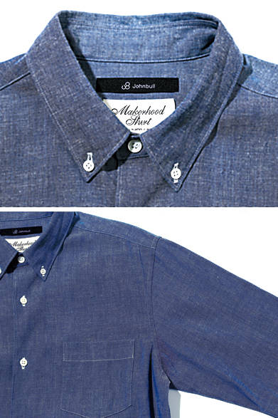 袖は、やや前に振るように付けられ、ドレスシャツのようなシャープな雰囲気を演出する