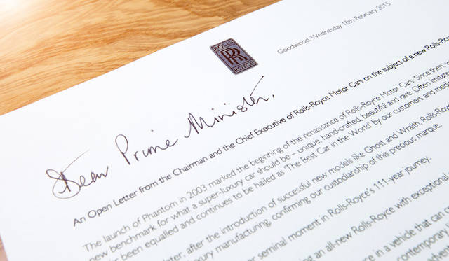 デービッド・キャメロン首相宛のプレスリリース