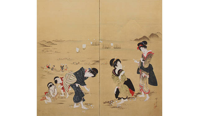 抱亭五清品川沖潮干狩図文政頃角匠