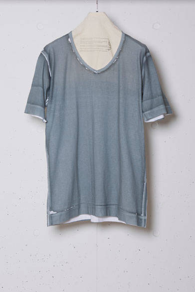 Opaque Print Vneck Tee SAX 1万1880円