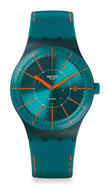 <p><strong>システム・グリーン</strong><Br / > 文字盤｜グリーン文字盤にオレンジインデックス、3時位置にデイト表示<Br / > 価格　｜1万7500円（3月2日から1万8360円）</p>