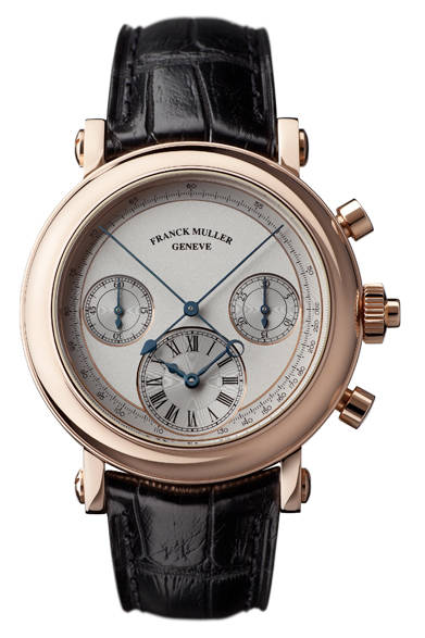 1995年に登場したブランドの初期作「スプリット セコンド ダブルフェイス クロノグラフ」を復刻。<br><br><strong>スプリットセコンド ダブルフェイス クロノグラフ</strong><br>ケース｜18Kピンクゴールド<br>直径｜39mm<br>ムーブメント｜自動巻き<br>機能｜クロノグラフ（30分積算計、スプリットセコンド機能付き。時計裏面にタキメーター、テレメーター、パルスメーターの３スケールを配置）<br>ストラップ｜クロコダイル<br>防水性｜日常生活<br>限定数｜50本<br>発売時期｜3月6日発売予定<br>予価｜620万円（税抜）<br><br>フランク ミュラー ウォッチランド東京<br>Tel.03-3549-1949<br>http://www.franckmuller-japan.com/<br>