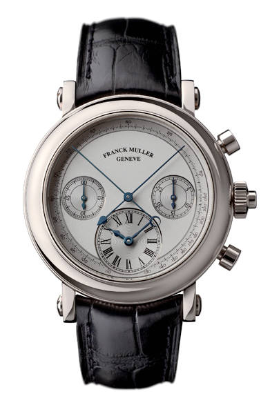 1995年に登場したブランドの初期作「スプリット セコンド ダブルフェイス クロノグラフ」を復刻。<br><br><strong>スプリットセコンド ダブルフェイス クロノグラフ</strong><br>ケース｜18Kピンクゴールド<br>直径｜39mm<br>厚さ｜■mm<br>ムーブメント｜手巻き<br>機能｜クロノグラフ（30分積算計、スプリットセコンド機能付き。時計裏面にタキメーター、テレメーター、パルスメーターの３スケールを配置）<br>ストラップ｜クロコダイル<br>防水性｜日常生活<br>限定数｜50本<br>発売時期｜3月6日発売予定<br>税抜予価｜未定<br><br>フランク・ミュラー ウォッチランド東京<br>Tel.03-3549-1949<br>http://www.franckmuller-japan.com/<br>