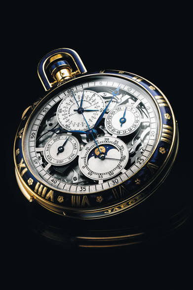 ルクルト製キャリバー17JSSCCRVQを搭載した「グランド・コンプリケーション・ブルーエナメル」。